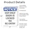 Signmission Exit Sign, Aluminum, 7 in W, 10 in H, Exit Only Door Is Locked No Re-Entry OS-2PACK-NS-A-710-V-12227 - alternate 3